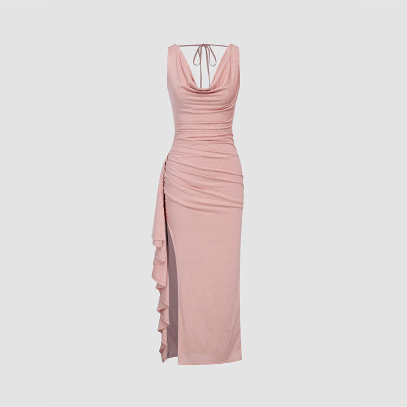 Damen figurbetontes Maxikleid mit elegantem Schnitt und aufregenden Details – Valéora