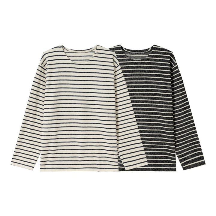 Unisex Marinière‑Langarmshirt aus leichtem Baumwollmix mit geradem Schnitt Echoarchiv