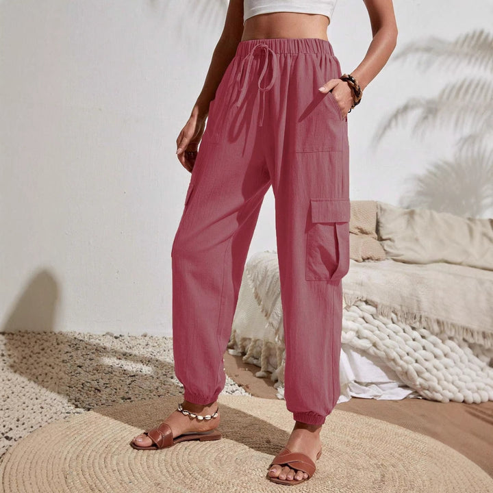 Damen Cargo-Jogginghose mit elastischem Bund, Kordelzug und aufgesetzten Taschen Echo Archiv