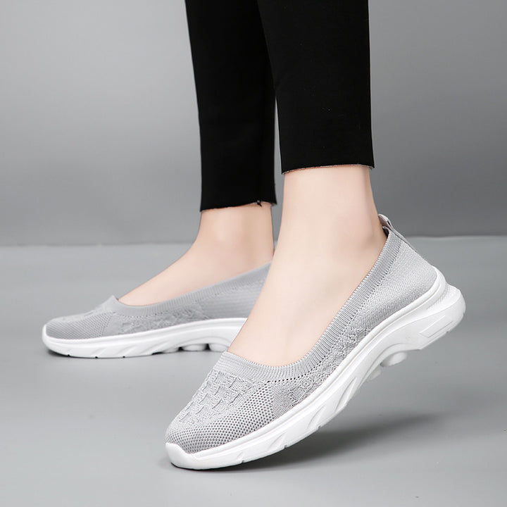 Damen nan Hybrid-Ballerina-Sneaker mit nahtlosem Strickobermaterial, ergonomischem Komfortfußbett und griffiger Laufsohle Echo Archiv