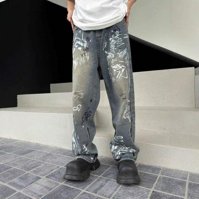 Damen Modische Graffiti Jeans Echoarchiv
