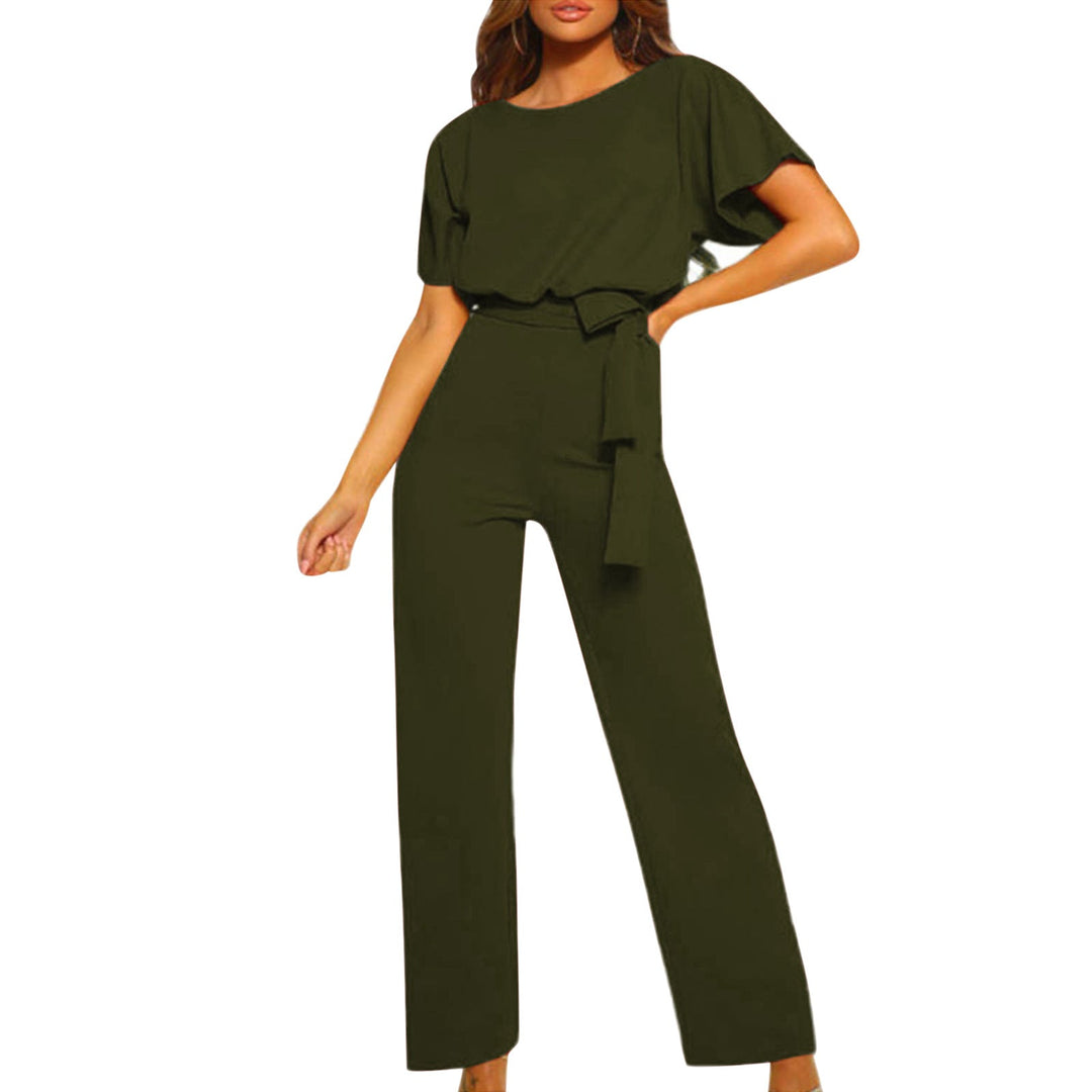 Damen elegantes Set bestehend aus fließender Bluse und weit geschnittenen Hosen Echoarchiv