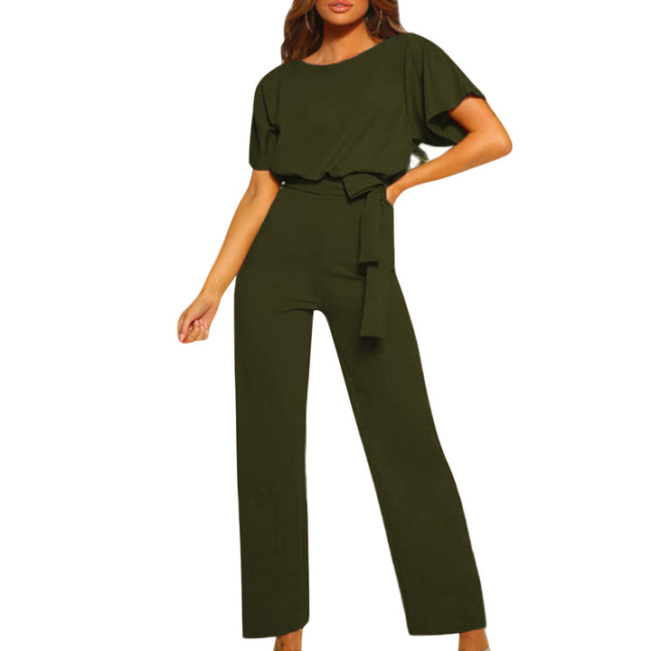 Damen elegantes Set bestehend aus fließender Bluse und weit geschnittenen Hosen Echoarchiv