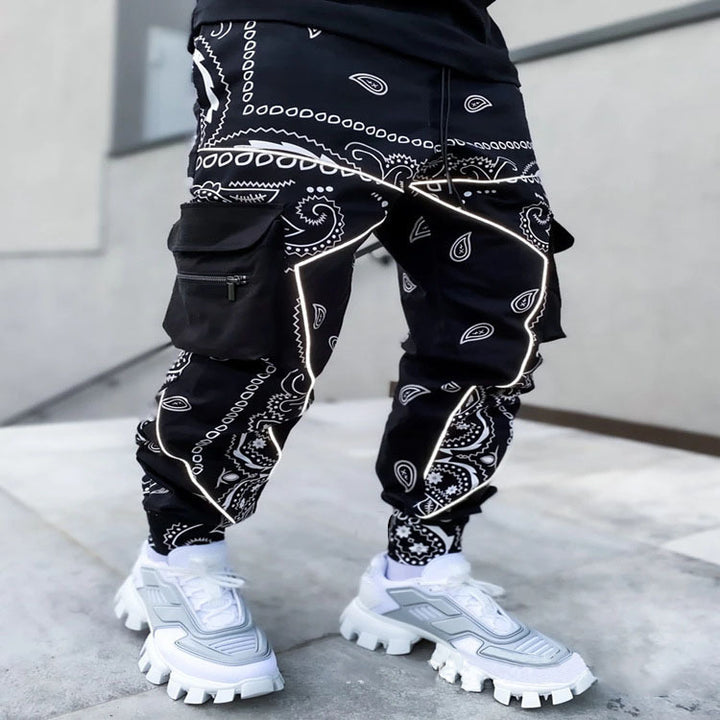 Herren nan Bandana-Cargo-Jogginghose mit Kordelzug und elastischen Bündchen Echo Archiv