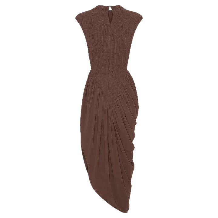 Damen Elegantes asymmetrisches Kleid mit strukturiertem Oberteil und fließendem Rock Echo Archiv