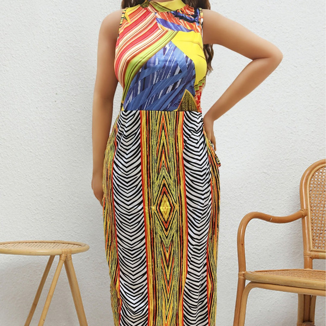 Damen Maxi-Kleid mit fröhlichem Muster Echo Archiv