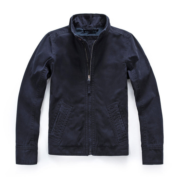 Herren leichte Baumwoll-Twill Feldjacke mit Stehkragen und Reißverschluss Echoarchiv