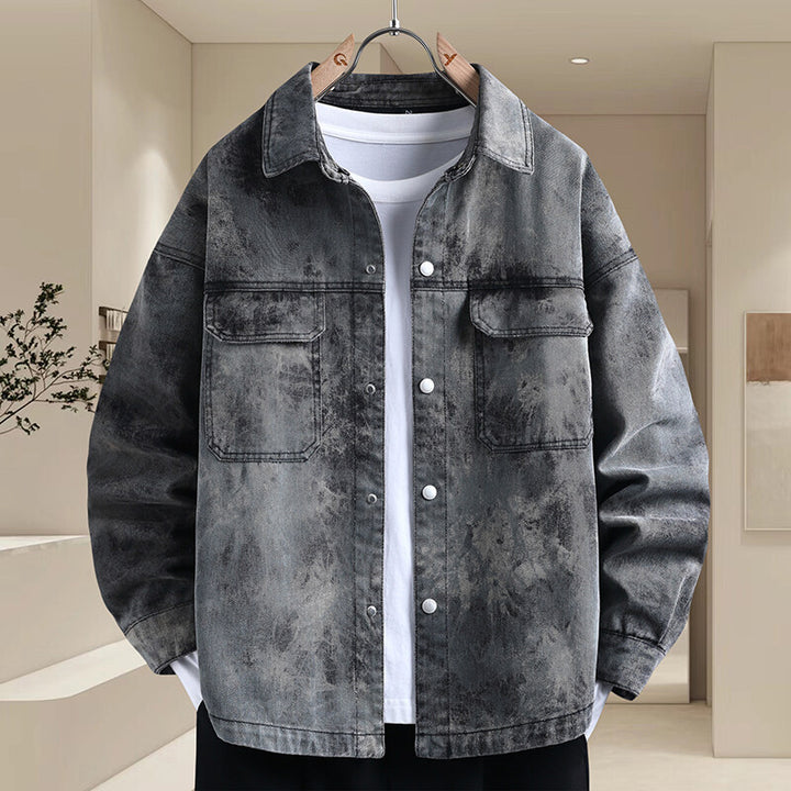 Herren Lässige Denim-Jacke mit leichtem Used-Look Echoarchiv