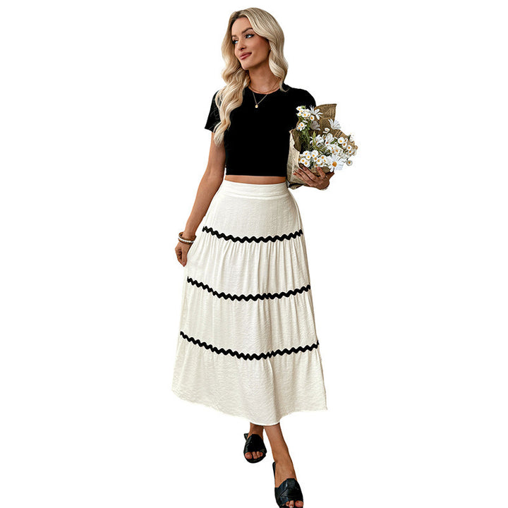 Damen Langer Maxirock mit Volant-Details Echo Archiv