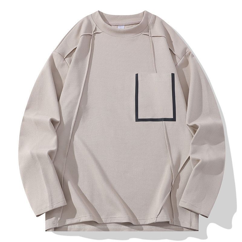 Herren Oversize-Langarmshirt aus strukturierter Baumwollmischung mit Brusttaschen-Detail Echo Archiv