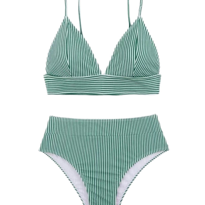 Damen Hochgeschnittener Bikini mit elegantem Streifenmuster Echo Archiv