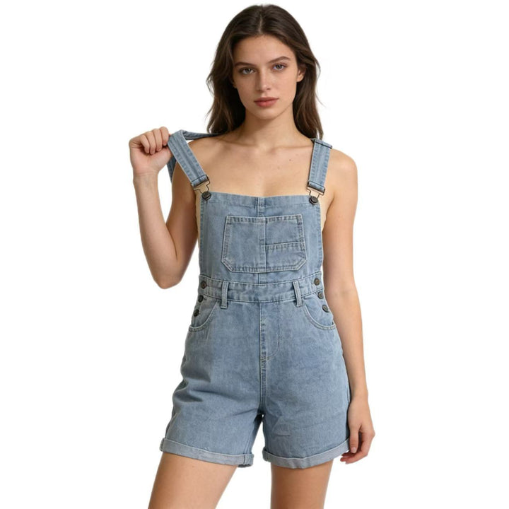Damen Denim-Latzshorts mit modernen Details und praktischen Taschen Echo Archiv