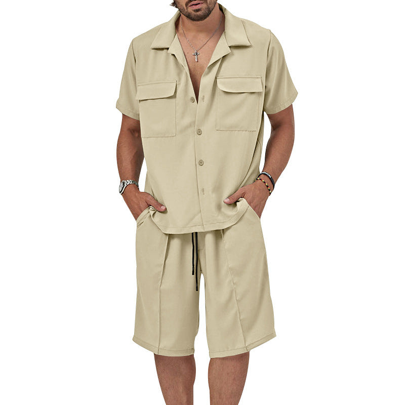 Herren lässiges Kurzarmhemd und Bermuda-Shorts Set Echoarchiv