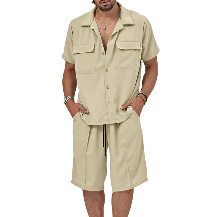Herren lässiges Kurzarmhemd und Bermuda-Shorts Set Echoarchiv