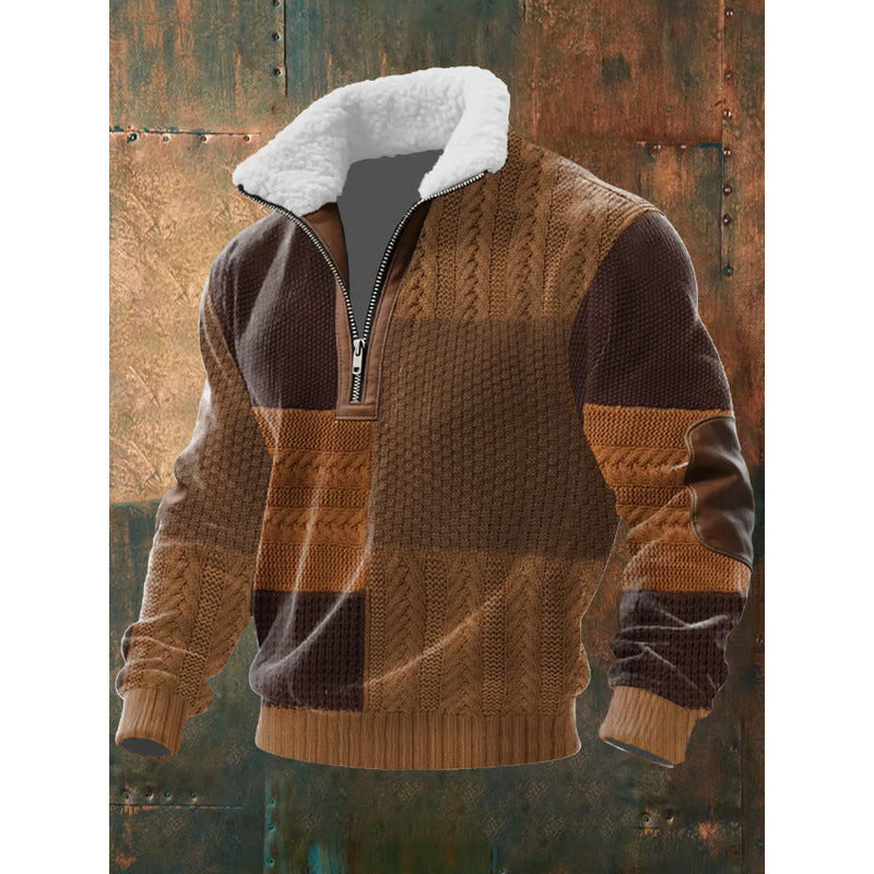 Herren Urbaner Fleece Pullover mit Baum-Motiv Echoarchiv