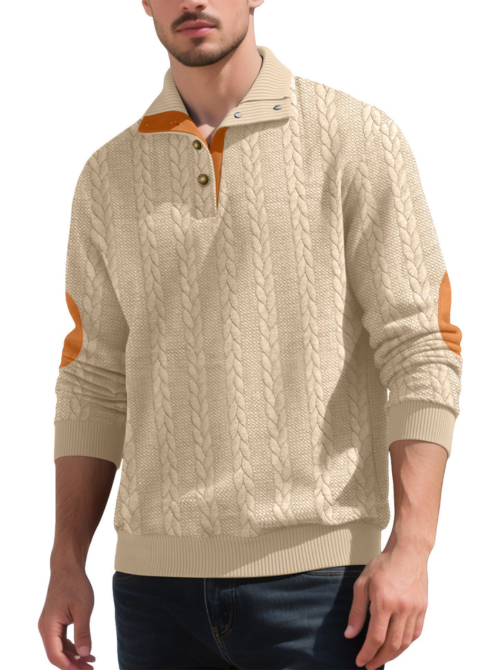 Herren hochwertiger Strickpullover mit modernen Kontrastdetails Echoarchiv