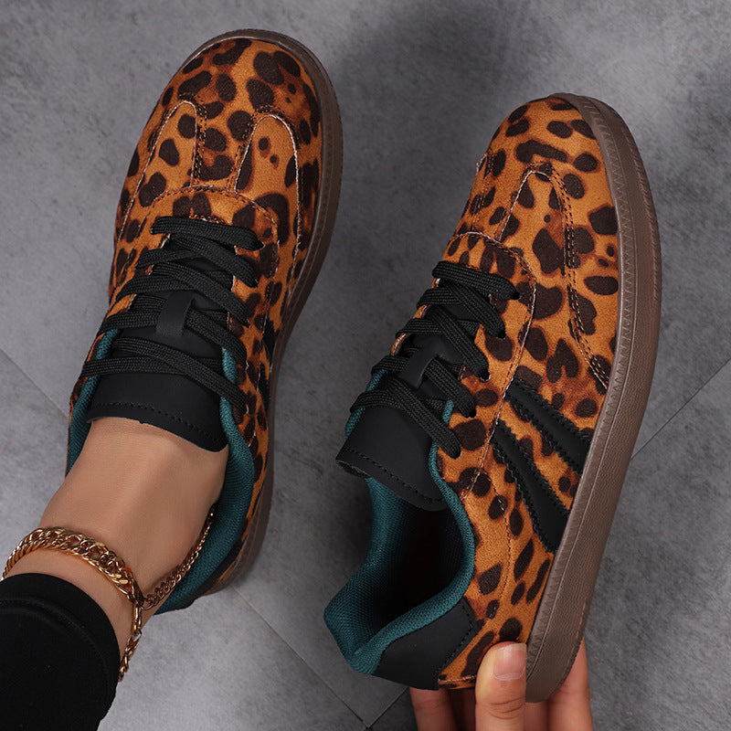 Damen nan Leopardenmuster Wildlederoptik Sneaker mit ergonomischer Polstersohle und rutschfester Gummisohle Echo Archiv