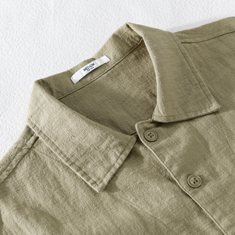 Herren Leinenhemdjacke mit aufgesetzten Taschen und legerer Passform Echoarchiv