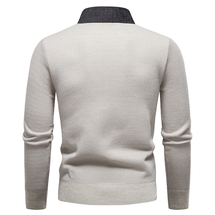 Echoarchiv | Herren Strickpullover mit Kontrastkragen