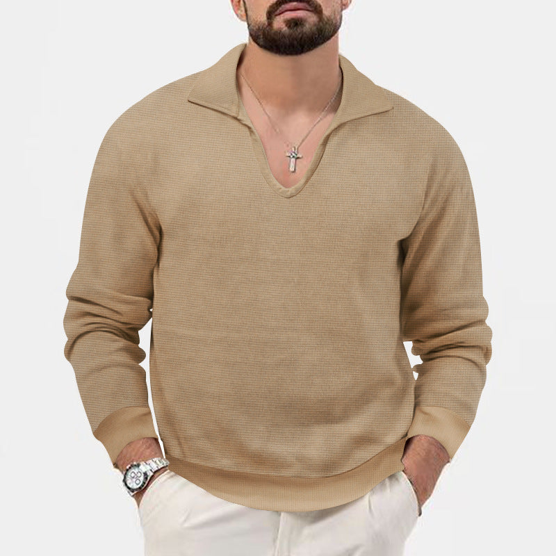 Herren V-Ausschnitt Pullover im lässigen Strickdesign Echoarchiv
