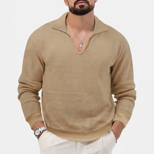 Herren V-Ausschnitt Pullover im lässigen Strickdesign Echoarchiv