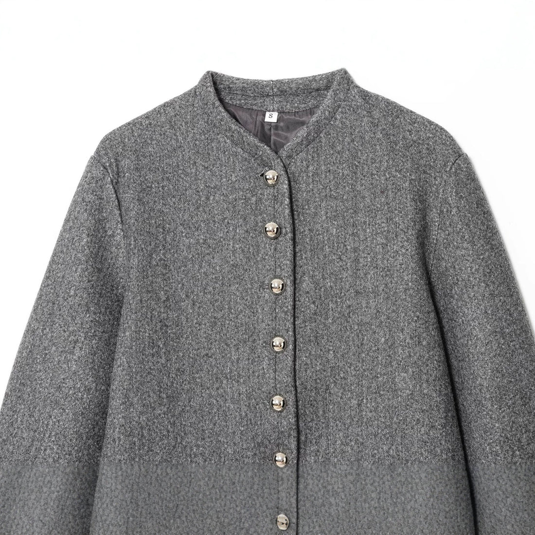 Damen Kurzjacke aus Wollmix mit Rundhals und Zierknopfleiste Echoarchiv