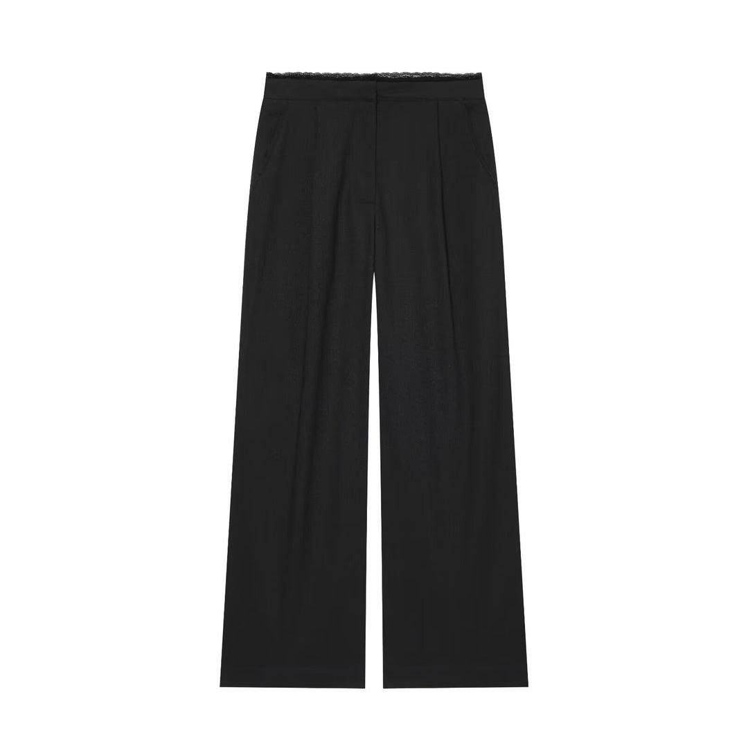 Damen Weite Palazzo‑Hose mit elastischem Spitzenbund und eleganter Bügelfalte Echo Archiv