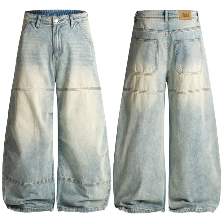 Herren Superweite Denim-Palazzo-Hose mit segmentierten Nähten und voluminöser Silhouette Echo Archiv