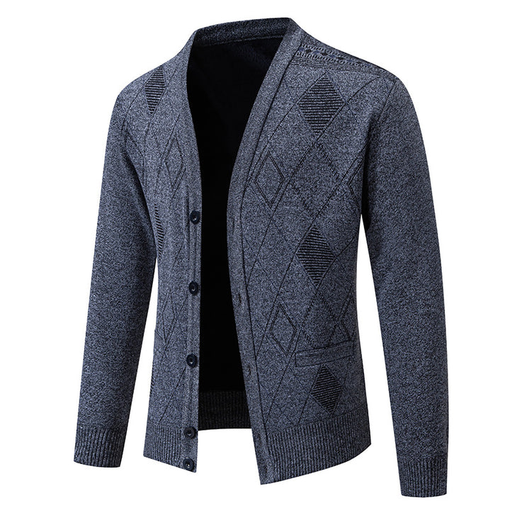Herren Strickjacke mit eleganter Rautenstruktur Echoarchiv