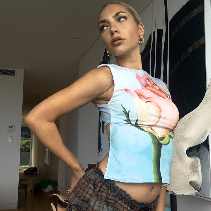 Damen ärmelloses Top mit floralem Design Echo Archiv