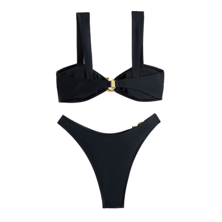 Damen Bikini-Set mit breiten Trägern und modischem Golddetail Echo Archiv