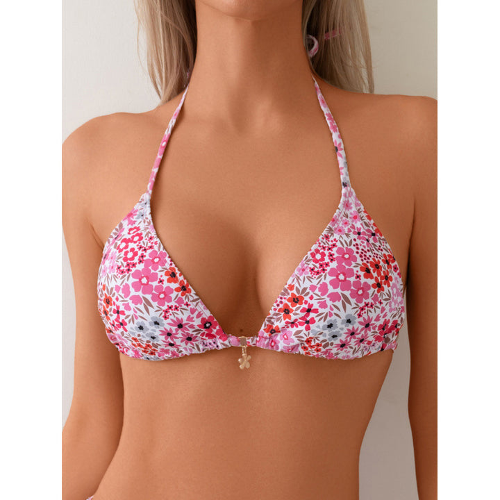 Damen Triangel-Bikini mit verstellbaren Trägern und floralen Akzenten Echo Archiv