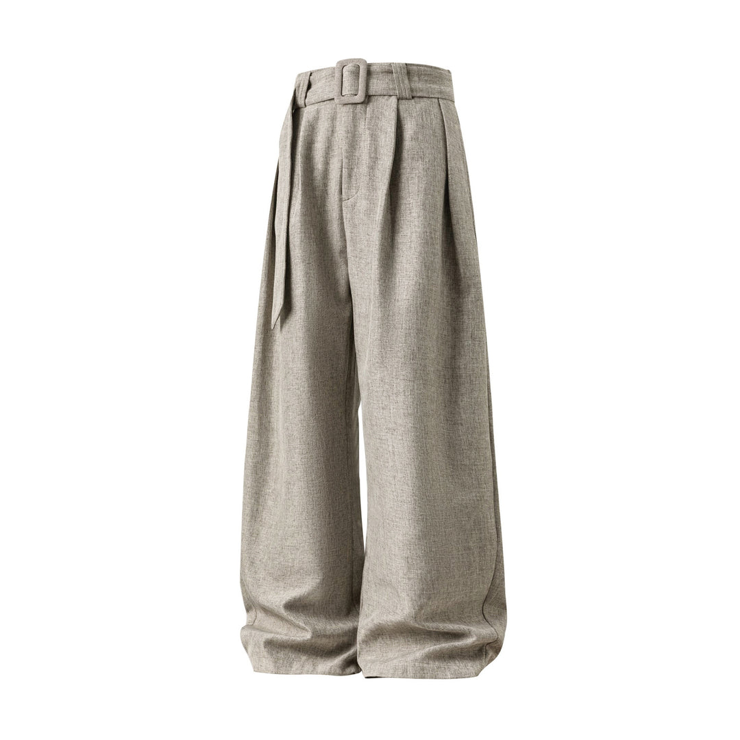 Damen Weite High-Waist Palazzo-Hose mit Bundfalten und Bindegürtel Echo Archiv