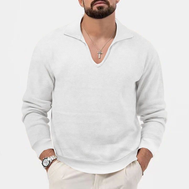 Herren modischer V-Ausschnitt Pullover mit strukturiertem Design Echoarchiv