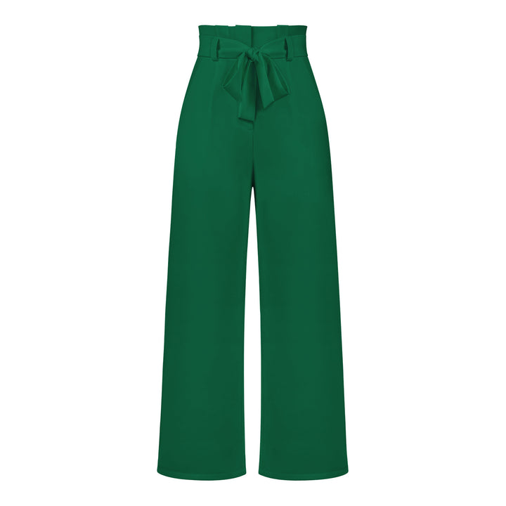 Damen hochtaillierte Paperbag-Hose mit weitem Bein und Taillengürtel – Avérine