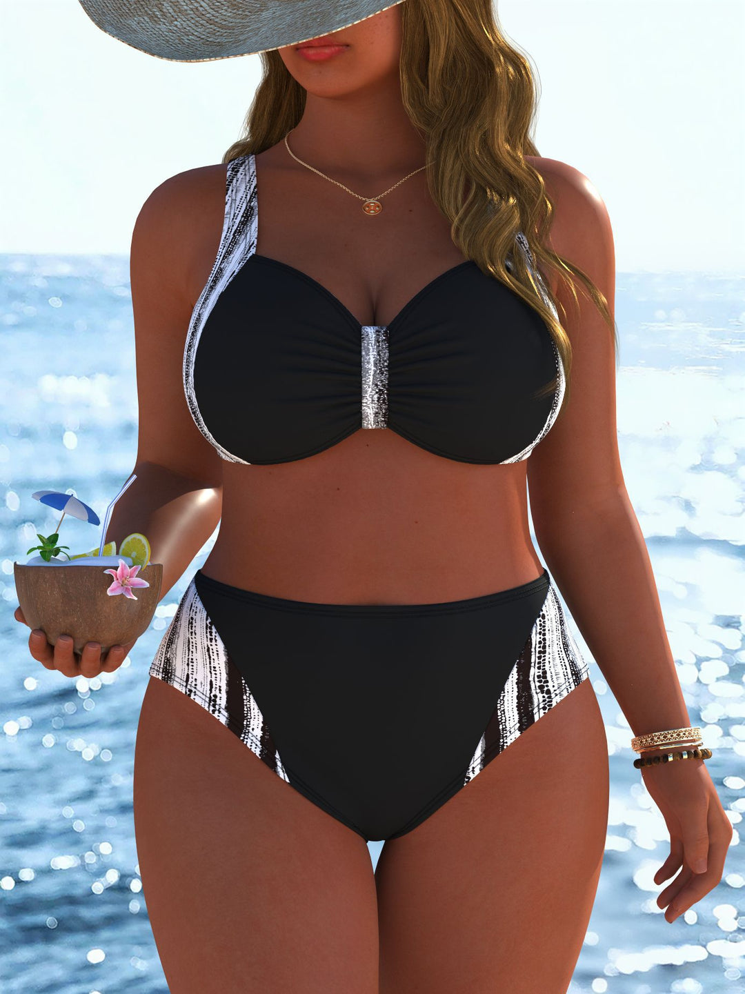Damen Bikinis mit festem Halt und modischen Mustern Echo Archiv