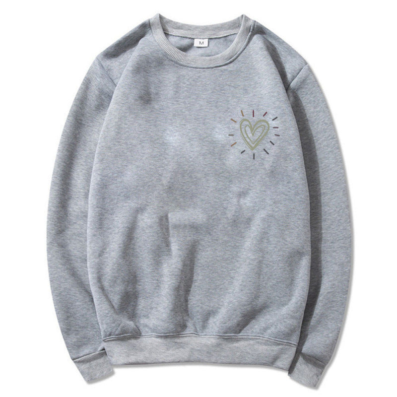 Damen Bequemer Sweatshirt mit Herzmotiv Echoarchiv
