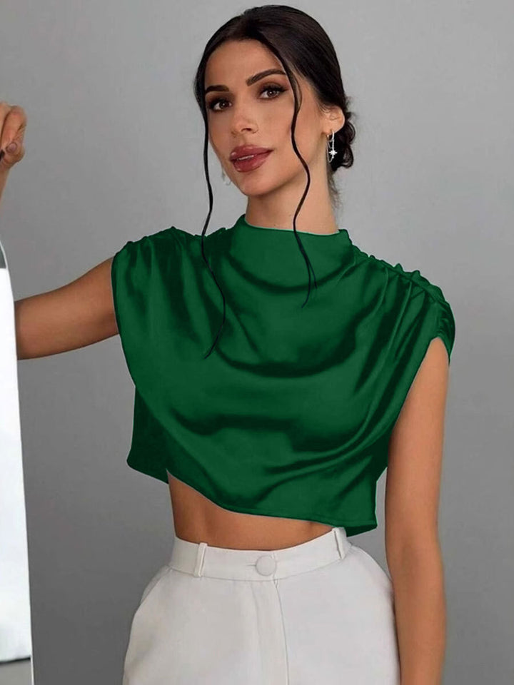 Damen Elegantes Crop-Top mit voluminösen Ärmeln und edlem Rückenausschnitt Echo Archiv
