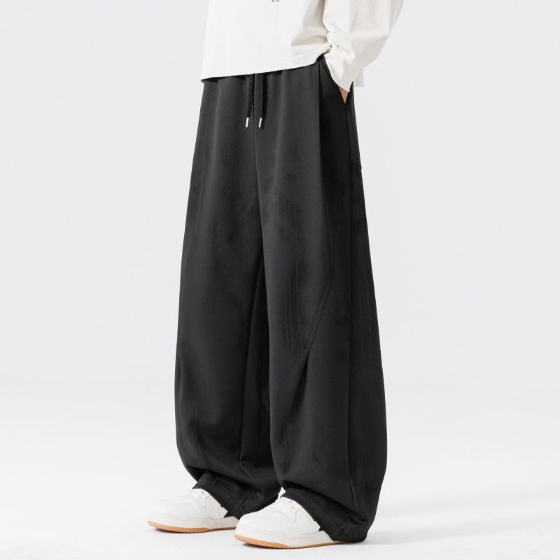 Herren Extraweite Relax-Freizeithose aus French-Terry mit Tunnelzug, Bügelfalten & Oversize-Bein Echoarchiv