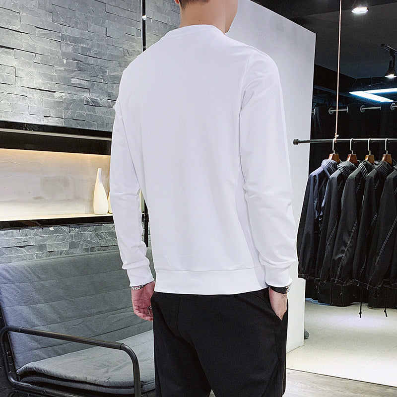 Herren Crewneck‑Sweatshirt mit Kontrastpaspel und schmaler Silhouette – Marzano