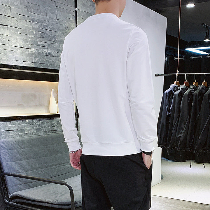Herren Crewneck‑Sweatshirt mit Kontrastpaspel und schmaler Silhouette – Marzano