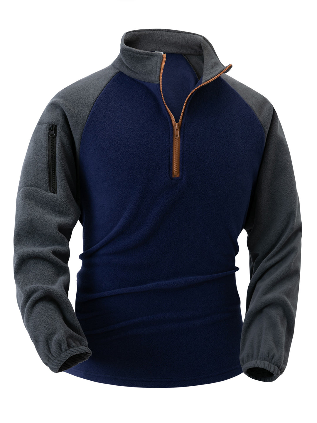 Herren Fleecejacke mit halbem Reißverschluss und praktischen Taschen Echoarchiv