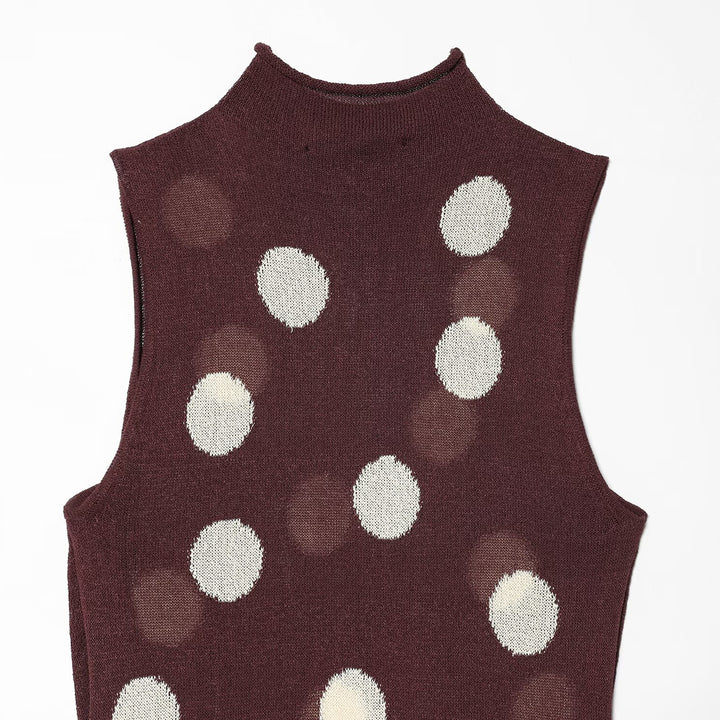 Damen Maxikleid mit hochgeschlossenem Kragen und verspieltem Punkte-Design Echo Archiv