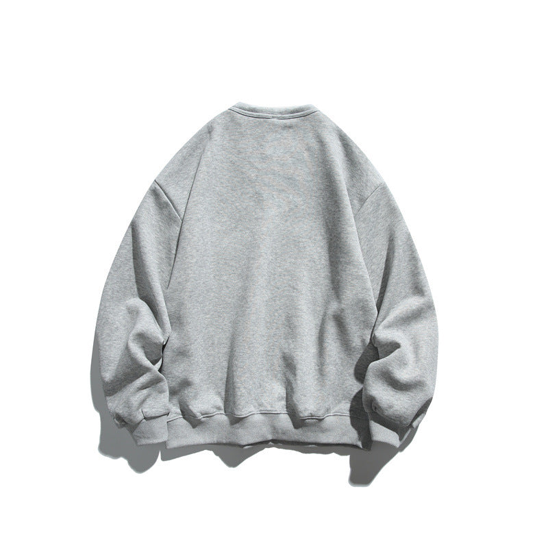 Unisex Oversize-Sweatshirt mit Notch-Kragen, Lagen-Effekt und Script-Print Echoarchiv