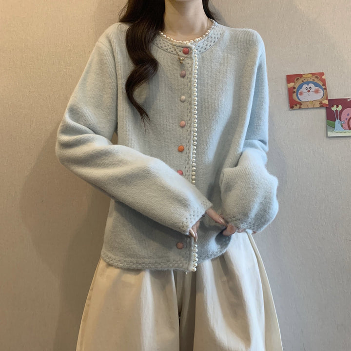 Damen Verspielte Strickjacke mit bunten Knöpfen Echo Archiv