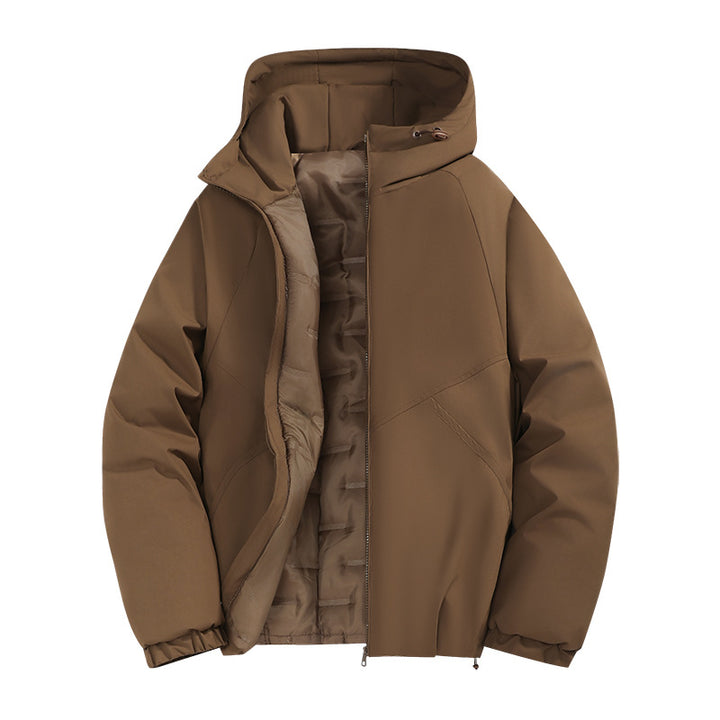 Herren Wattierte Übergangsjacke mit Kapuze, wind- und wasserabweisender Hülle & minimalistischer Stepp-Optik Echoarchiv