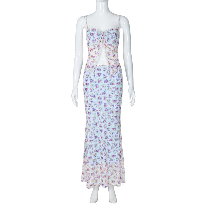Damen Elegantes Maxikleid mit floralem Muster und raffiniertem Cut-Out Echo Archiv