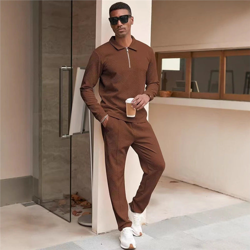 Herren lässiges Freizeit-Sweat-Set mit strukturiertem Obermaterial Echoarchiv