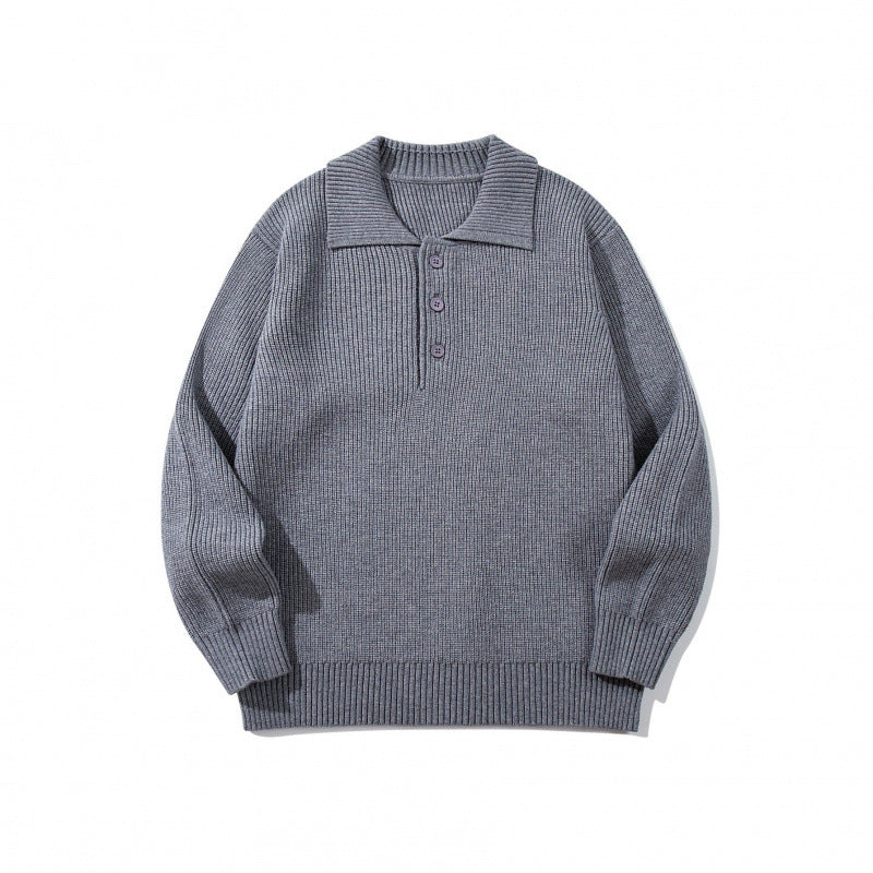 Herren Feinstrick-Polo-Pullover mit Hemdkragen, Knopfleiste und geripptem Saum Echo Archiv