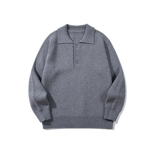 Herren Feinstrick-Polo-Pullover mit Hemdkragen, Knopfleiste und geripptem Saum Echo Archiv